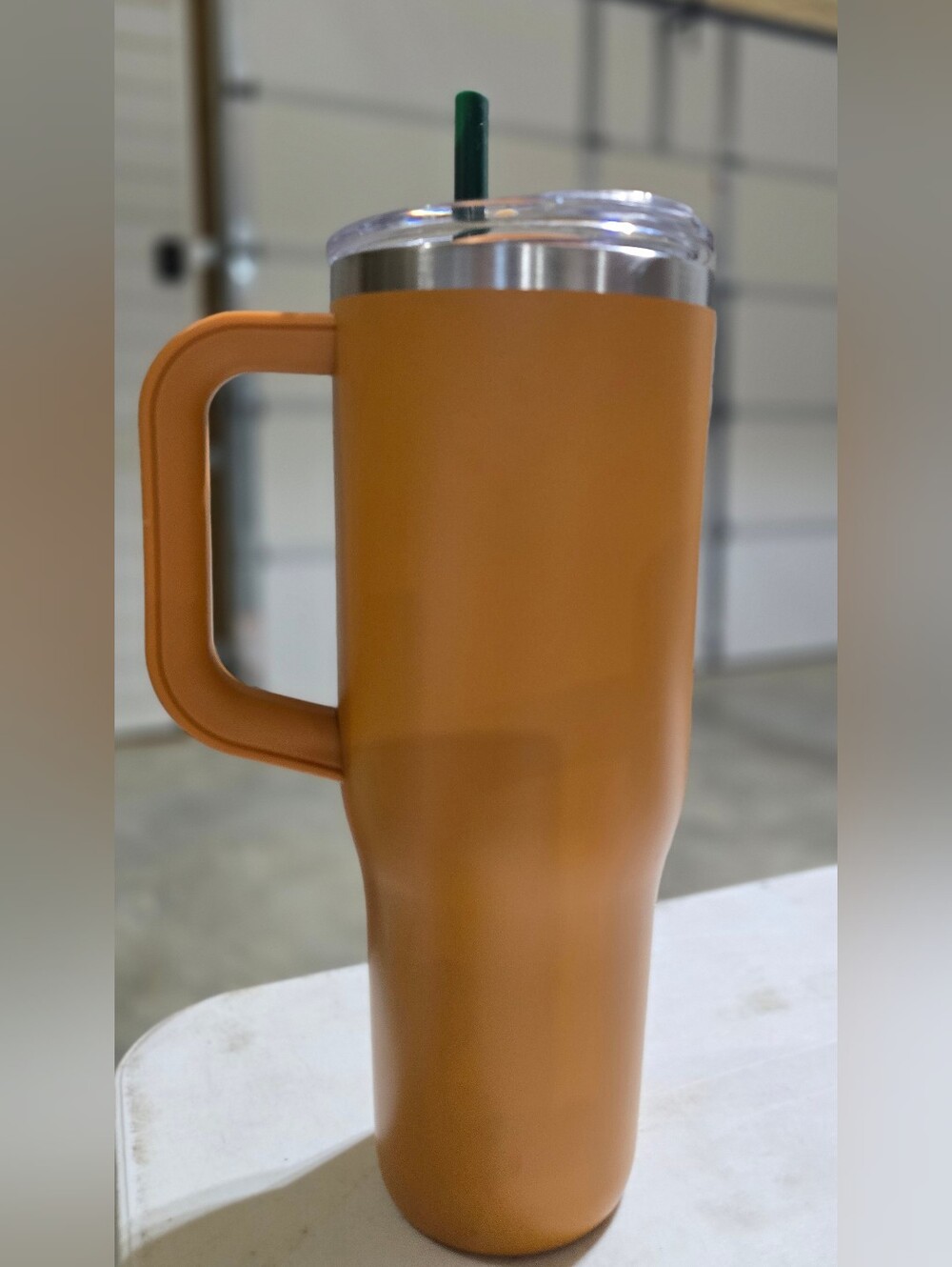Embark Brand,  40 Oz. Tumbler with Handle in Mustard Orange
